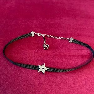 Christian Dior Silver Star Ribbon Choker